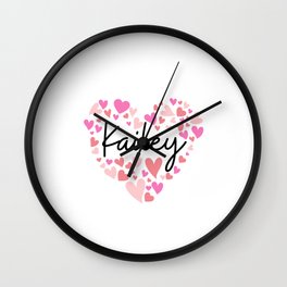 Kailey, red and pink hearts Wall Clock | Pinkheart, Hearts, Firstname, Namekailey, Wedding, Nameday, Kailey, Giftsforkailey, Redheart, Love 