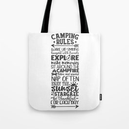 Camping Rules Cool Typography Campers Tote Bag