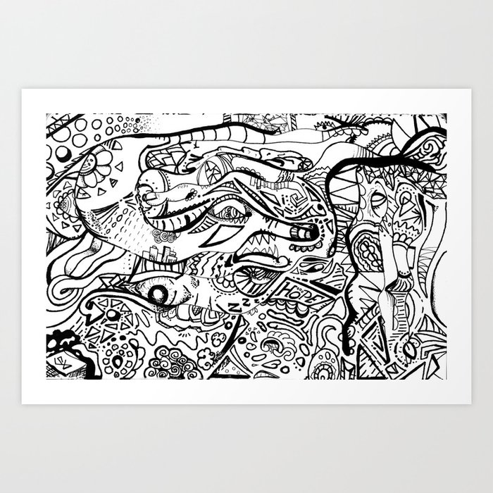 Hope Abstract Marker Doodle Art Print By Brandnamenerd Society6
