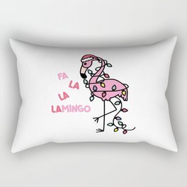 Christmas Flamingo Rectangular Pillow