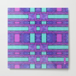 Simple geometric paint 3 - Parallel bars in purple Metal Print | Shape, Acrylic, Squares, Magenta, Grunge, Art, Parallel, Drawn, Cubic, Painting 