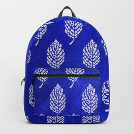Abstract Tropical Leaf Motif Pattern Backpack | Street Art, Texture Background, Leaf Motif, Abstract, Minimal Art, Tropical, Acrylic, Digital, Painting, Big Bold Leaf 
