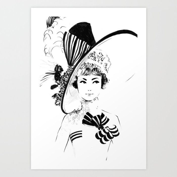 My Fair Lady Fashion Sketch Art Print By Lindsayjmiser Society6