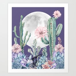 Purple Cactus Art Prints For Any Decor Style Society6