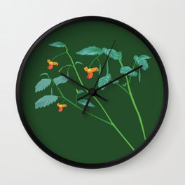 Jewel weed - illustration Wall Clock | Impatiens, Digital, Drawing, Forest, Jewelweed, Leaves, Green, Illustration, Vector, Plant 