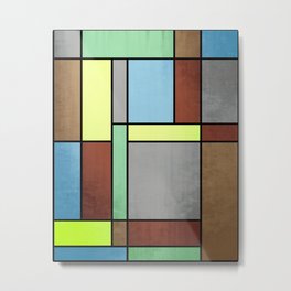 Hayward Metal Print | Abstract, Grungevignette, Geometricabstract, Geometricdesign, Earthtones, Green, Gray, Autumncolors, Umber, Blue 