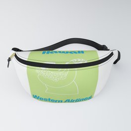 HAWAII Western Airlines 1970s Travel  Poster Fanny Pack