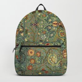 William Morris Antique Acanthus Floral Backpack | Decorative, Vintage, Flowers, Fabric, William Morris, Nature, Victorian, Antique, Botanical, Pattern 