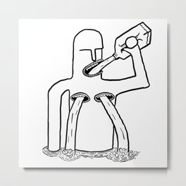 Milk Man #1 Metal Print | Milk, Digital, Man, Milkman, Surreal, Weird, Folkart, Drawing 