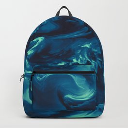 Vaporous Sea Backpack | Ink, Painting, Texture, Paint, Marble, Ocean, Liquify, Vaporous, Liquid, Abstract 