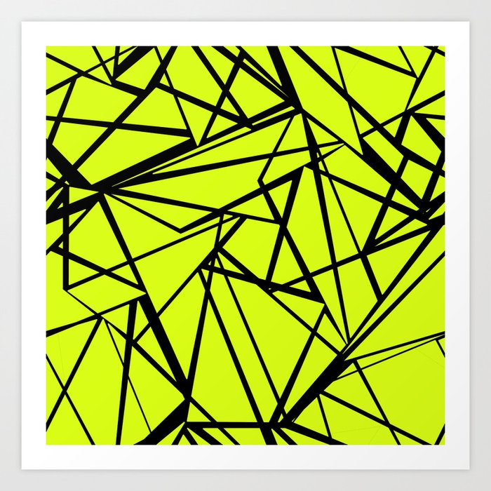 An Abstract Geometric Pattern Yellow Green Pattern Art Print
