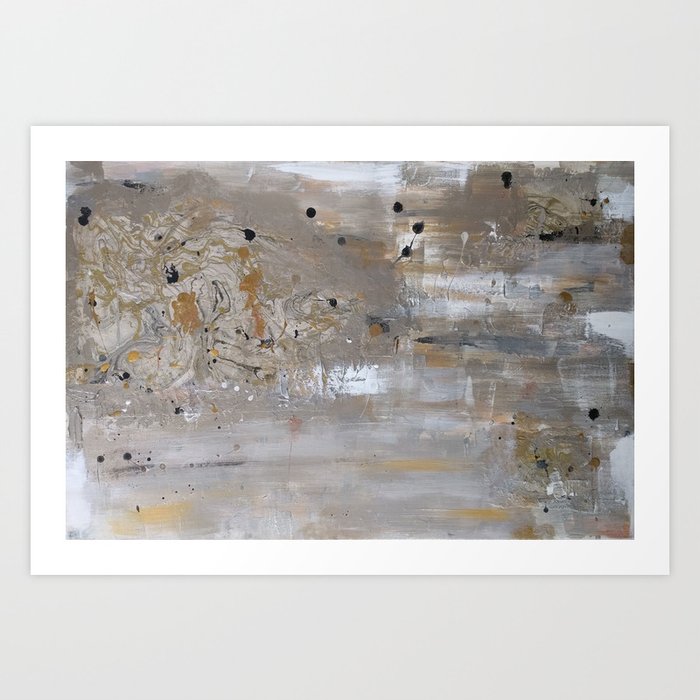Silver And Gold Abstract Art Print By Melaniab Society6