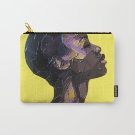 Portrait of Black Woman in yellow background Carry-All Pouch | Poster, Power, Film, Woman, T Shirt, Beautifulwoman, Closedeyes, Portrait, Style, Girl 