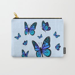 Butterfly Blues | Blue Morpho Butterflies Collage Carry-All Pouch | Illustration, Blue, Butterflies, Minimal, Digital, Nature, Monarch, Pattern, Power, Art 