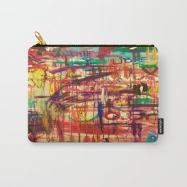QUIEN ES VALIENTE ES LIBRE Carry-All Pouch | Painting, Abstract 
