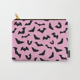 Pastel goth pink bats spooky Carry-All Pouch | Pinkgoth, Pinkhorror, Batlover, Spookybats, Pastelpink, Gothgirls, Emo, Batpattern, Pattern, Pinkspooky 