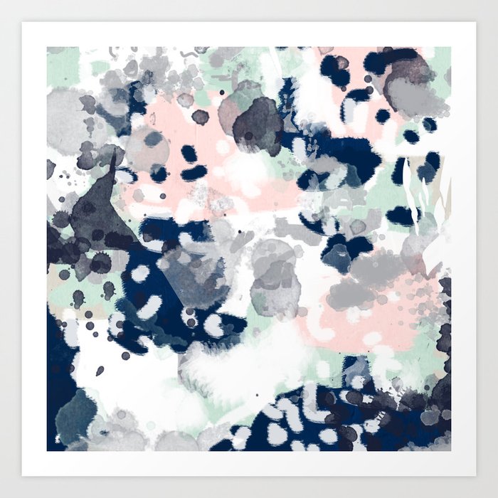 Melia Abstract Minimal Painting Acrylic Watercolor Nursery Mint