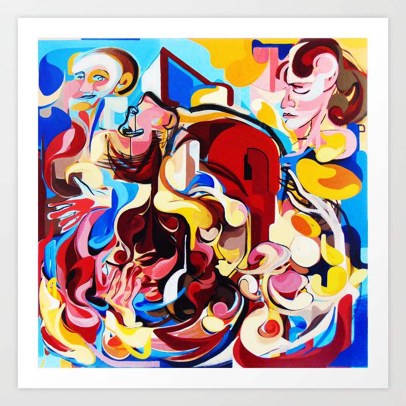 Expressive Abstract People Music Composition Painting Art Print By Catarinagarciaart Society6