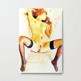 Naked girl stretched out with legs apart Metal Print | Painting, Women, Color, Nakedgirl, Nakedbodies, Digital, Longhair, Ink, Watercolor, Breast 