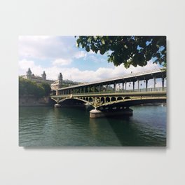 Paris Bridge Metal Print | Bridge, Photo, Landscape, Paris, Architecture, Water, Color 