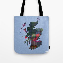 Scotland Counties Fabric Map Art Tote Bag