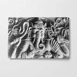Indian Hindu Ganesh Relief Metal Print | Stone, Hindu, Kali, God, Elephant, Relief, Graphicdesign, Avatar, Anthropomorphism, Carving 