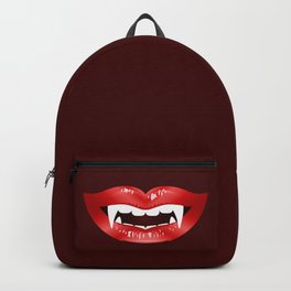 Vampire Mouth Illustration With Red Lips And Fangs Backpack | Fangs, Teeth, Illustration, Redlips, Graphicdesign, Red, Mouth, Lips, Smiling, Scary 