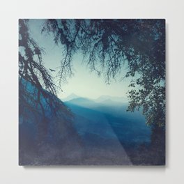 Blue Mountain Morning Metal Print | Foliage, Color, Tree, Landscape, Digital, Photo, Mountains, Silhouettes, Italy, Foggylandscape 