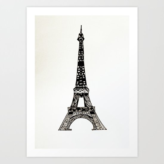 Eiffel Tower (Cartoon) Art Print by dpk art | Society6