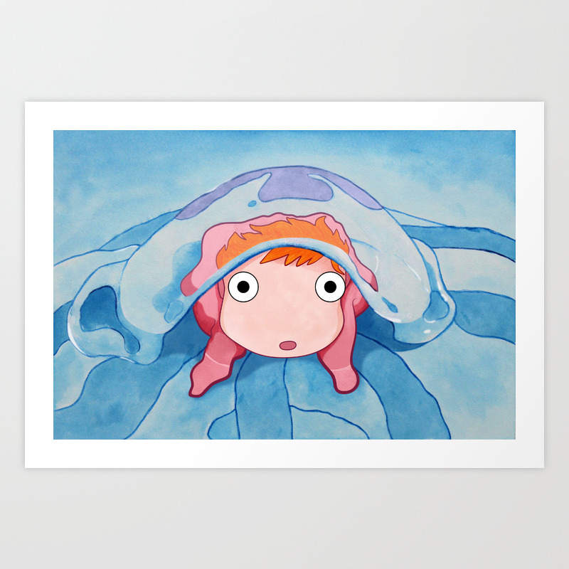 Ghibli Starry Night Ponyo Canvas Wall Art Anime Ape