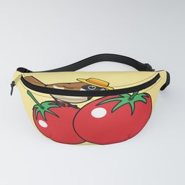 Organic Lover Sparrow Eating Red Tomato Fanny Pack