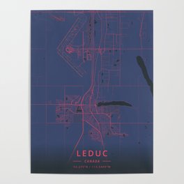Leduc, Canada - Neon Poster