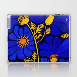 Wildflower Garden Laptop & iPad Skin | Wildflowers, Tropical, Floral, Garden, Bold, Daises, Gold, Indigo, Colorful, Cobalt 