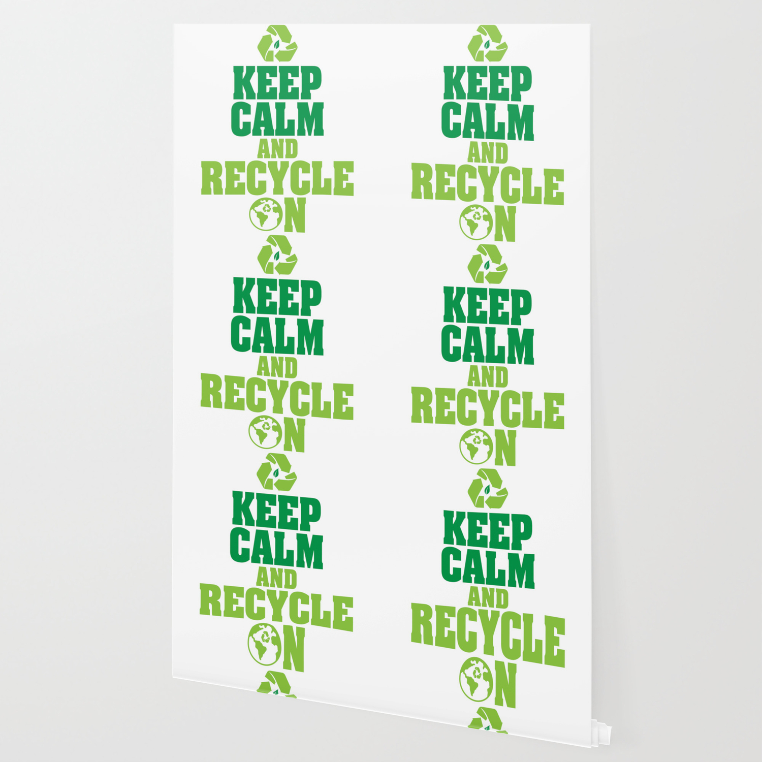 Keep Calm And Recycle On Green Environmentalist Wallpaper By