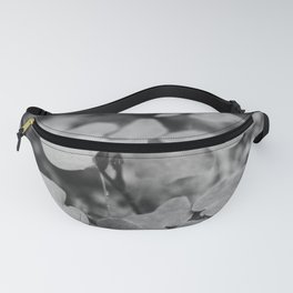Dainty Moody Leaves from the Forest Floor in Black and White Photography Fanny Pack