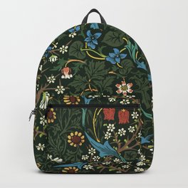 Tulip Backpack | Brown, Aqua, Vine, Green, Graphicdesign, Ecru, Floral, Williammorris, Etienne, Lime 