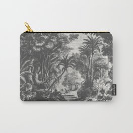Indian Jungle Carry-All Pouch | Tiger, Vintage, Animal, Tropical, Graphicdesign, Wild, Exotic, Tree, Jungle, Green 