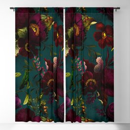 Before Midnight Vintage Flowers Garden Blackout Curtain | Painting, Watercolor, Flower, Boho, Summer, Retro, Antique, Pattern, Exotic, Roses 