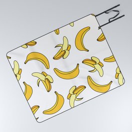 Banana Background Pattern Design White Picnic Blanket