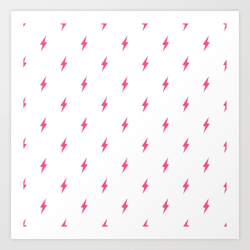 Lightning Bolt Pattern Pink Art Print By Naylasmith Society6