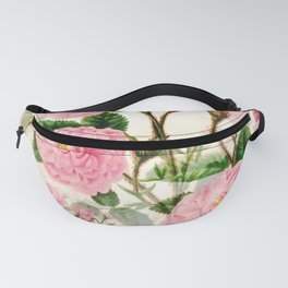 Pink Peony Flowers, Leaves & Buds Fanny Pack