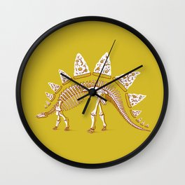Pizzasaurus Awesome! Wall Clock | Food, Jurassic, Dinosaur, Mashup, Yellow, Slice, Curated, Funny, Bones, Dinosaurs 
