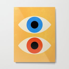 Eyes | Bauhaus III Metal Print | Abstract, Bauhaus, Pop, Vintage, Bright, Mystic, Geometric, Modern, 70S, Retro 