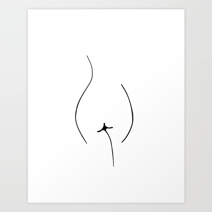 Abstract Female Body Line Art Art Print By Pulseofart Society6