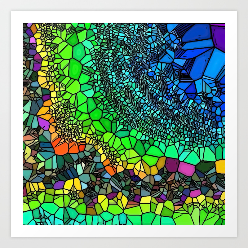 Mosaic Abstract Art Rainbow Colors Colorful Glass Artist Gift Art