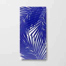 Palms Royal Metal Print | Leaves, Painting, Style, Beach, Royal, Plant, Tropical, Ocean, Illustration, Blue 