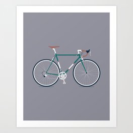 My Bike Dark Green Art Print