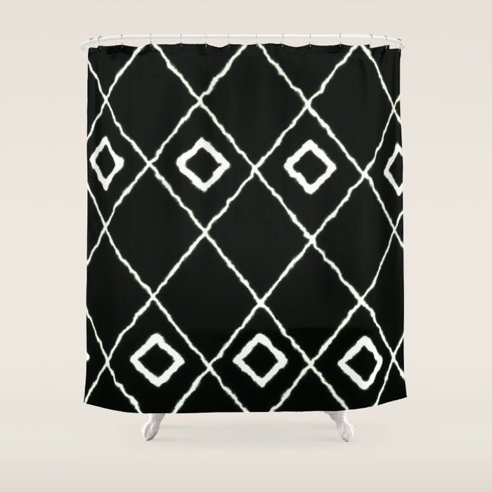 Mud cloth black diamonds Shower Curtain by dayone Society6