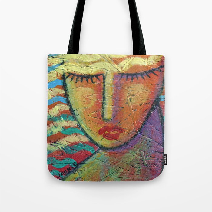 Abstract Blonde Acrylic Painting On Osb Board Tote Bag By