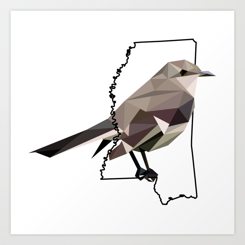 Mississippi Northern Mockingbird Art Print By Candice Myrtle Society6